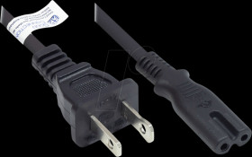 P4070-S018 Power cord America/USA, Typ A =&gt; C7/Euro 8 socket, UL, 1,8m, bl