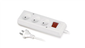 Przedłużacz Z Wyłącznikiem 3-Gniazda B/U 10A 1,5M /Omy 2X1/ Biały Ps-360Ws...