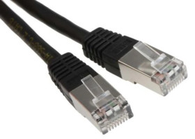 Kabel kategorii 6, Czarny, Wtyk RJ45/męski RJ45dł.: 3m, mat. koszulki: PVC