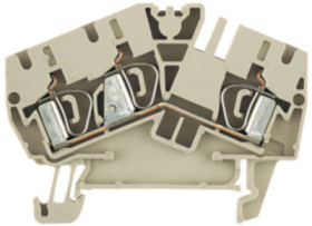 Through terminal block, spring balancer connection, 0.5-4.0 mm², 3 pole, 32 A, 8 kV, dark beige, 1790520000
