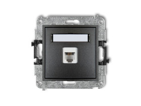 MINI Gniazdo telefoniczne 1xRJ11 4-stykowy beznarzędziowe grafitowy 11MGT-1 KARLIK