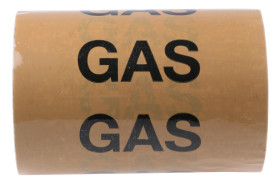 Taśma do oznaczania rur Beżowy PP, winyl, text Gas, Dim. W 150mm x L 33m RS PRO