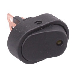 Yellow LED Oblong On-Off Rocker Switch 20A 12V
