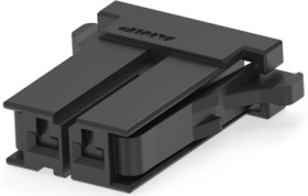 Socket header, 2 pole, pitch 5.08 mm, straight, black, 1-178128-2