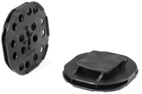 Paste adhesive mount, PA, black, (L x W x H) 50 x 47 x 11.2 mm, 151-03196