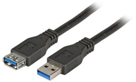 USB 3.0 extension cable, USB plug type A to USB socket type A, 3 m, black, K5268SW.3