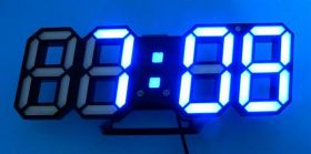 ZEGAR BUDZIK LED BLUE DATA/TEMP/ALARM
