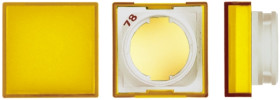 Klosz lampek do przycisku kształt: Kwadratowy Żółty Soczewka Omron