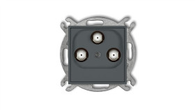 Mini Gniazdo Multimedialne 3F Data (Vectra) Grafitowy Mat 28Mgmv