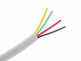 Przewód telefoniczny 4C - biały, płaski