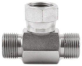 Hydrauliczny adapter teowy gwintowany 4S6MK4S, Connector A G 1/4 męskie Connector B G 1/4 męskie Parker