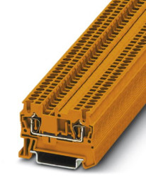 Through terminal block, spring balancer connection, 0.08-1.5 mm², 2 pole, 17.5 A, 6 kV, orange, 3037012