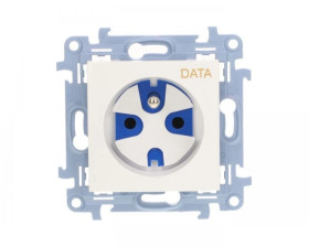 Simon 10 Gniazdo pojedyncze DATA z/u 16A IP20 z kluczem uprawniającym białe CGD1.01/11