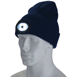Draper 10007 Beanie Hat - Rechargeable Torch, 1 Size, 1W, 100 Lumens Navy Blue