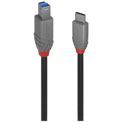 LINDY 36666 USB cable USB 3.2 Gen1 USB-C to USB-B Black 1m