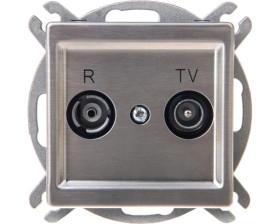 SONATA Gniazdo antenowe RTV przelotowe 14dB stal inox GPA-14RMP/m/37