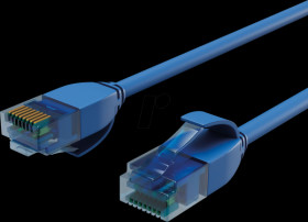 BS08-22051 Patch cable Cat.6 U/UTP slim, blue 5 m