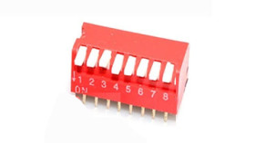 DIPSWITCH 8x RED Sideways