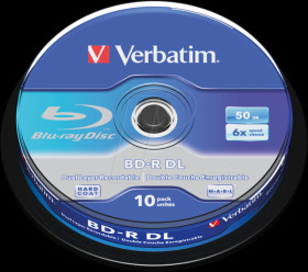 43746 BD-R DL, 50 GB, 6x, spindle pack of 10