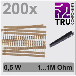 TRU COMPONENTS TC-12888484 Carbon film resistor set Axial 0.5W 5% 200 pcs