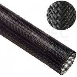 Oplot kablowy poliestrowy Flexo Pet 32mm czarny pleciony bezhalogenowy TECHFLEX