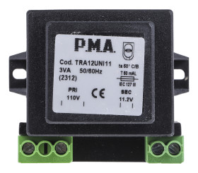 Transformator do zabudowy Napięcie wtórne 12V ac 3VA Napięcie pierwotne 110V ac 1-wyjściowy Carel