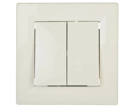 Łącznik Asfora świecznikowy zaciski śrubowe kremowy z ramką EPH0300323