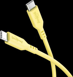 77742 Sync &amp; charging cable, USB-C > USB-C, silicon, 1.5 m, yellow