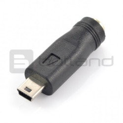Adapter gniazdo 5,5/2,1mm - wtyk miniUSB
