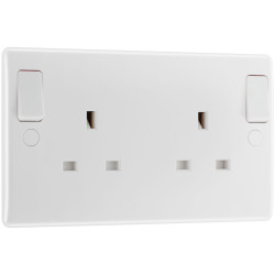 BG 822DPOB White Nexus Moulded Double Switched 13A Power Socket Double Pole