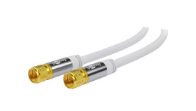 Sat-F/F-1000-Wh Kabel 10M F Wtyk, Z Obu Stron Pvc Ekranowane Złącza Biały 75