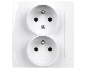 AS Gniazdo podwójne z/u z niezamiennością faz białe GP-2GC/00