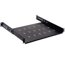 Półka regulowana do szafy RACK 19 cali 1U 350mm czarna