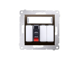 SIMON 54 Gniazdo głośnikowe pojedyncze z polem opisowym przekrój przewodów dla wejścia i wyjścia 2 5 mm2 brąz mat DGL31.01/46 KO