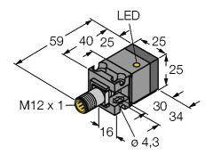 Turck Czujnik indukcyjny nie podtynkowy PNP, Zamykający NI15U-CA25-AP6X2-H1141