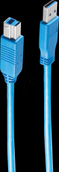 BS77032 USB 3.0 cable, A connector to B connector, blue, 1.8 m