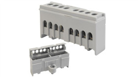 Mostek W Obudowie Listwa Zaciskowa Szyna Łączeniowa Zerowa N+Pe 2X4p Szara...