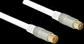 89411 Antenna Cable IEC Plug &gt; IEC Jack RG-6/U Quad Shield 1 m White P