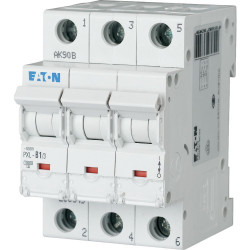 Wyłącznik nadprądowy MCB, Typ B, 3-biegunowy, 1A, 400V, Eaton, PXL