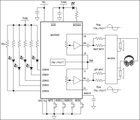 Stereo Volume Control with Pushbutton Interface