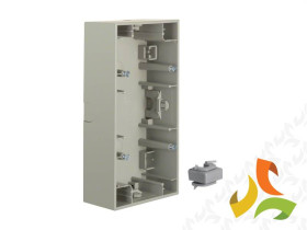 BERKER K.5 Puszka natynkowa 2 podwójna pozioma stal szlachetna nierdzewna 10527004 HAGER