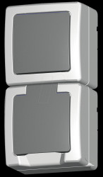 1385.5600.8 Surface-mounted wet room combination, socket/switch, vertical