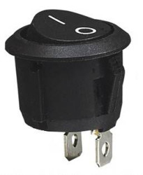 2szt. PRZEŁĄCZNIK OKRĄGŁY 23mm 250V 6A 2 PIN BISTABILNY CZARNY