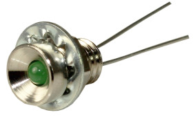 Lampka kontrolna do montażu panelowego 2V dc, zielona 6.5mm LED Chrom RS PRO