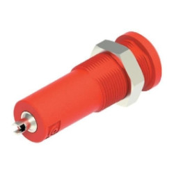 4mm Sheathed Banana Jack - 2mm Solder Cup w/ Slot (Red)