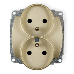 TREND Gniazdo podwójne z/u złoty 6GPR-2zp