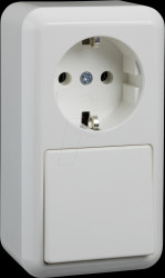 388604 Universal switch + socket combi, 10/16 A, CONTURA, pure white