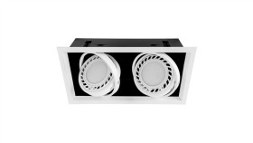 Oprawa Viena 2Xar111 Biała Lakierowana + Wewnętrzny Ring Biały Wpuszczana