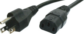 Device connection cable, North America, plug type B, straight on C13 socket, straight, SVT 3 x AWG 18, black, 2 m, 498G-SVT3X18A