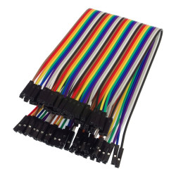 Przewody połączeniowe F-F różnokolorowe 17 cm - 40 szt.